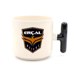 Siyah Kulplu Seramik Latte Fincanı