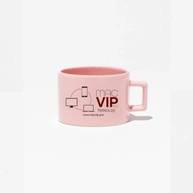 Seramik Pastel Pembe Nescafe Fincanı