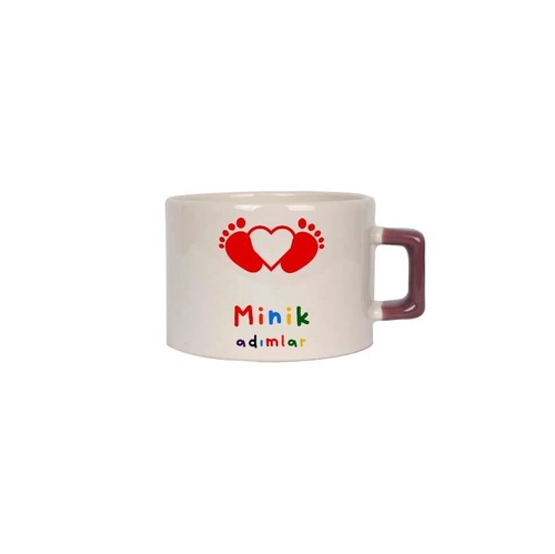 Seramik Lila Kulplu Nescafe Fincanı