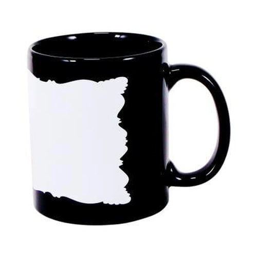 Siyah Dekoratif Alanlı Seramik Kupa