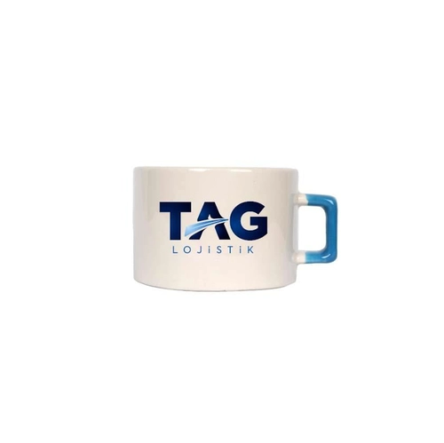 Seramik Mavi Kulplu Nescafe Fincanı