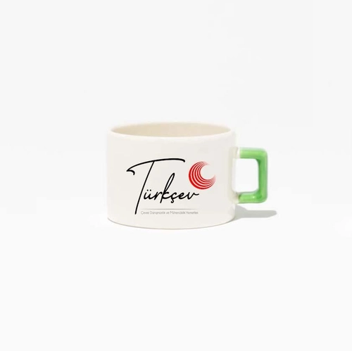 Seramik Yeşil Kulplu Nescafe Fincanı
