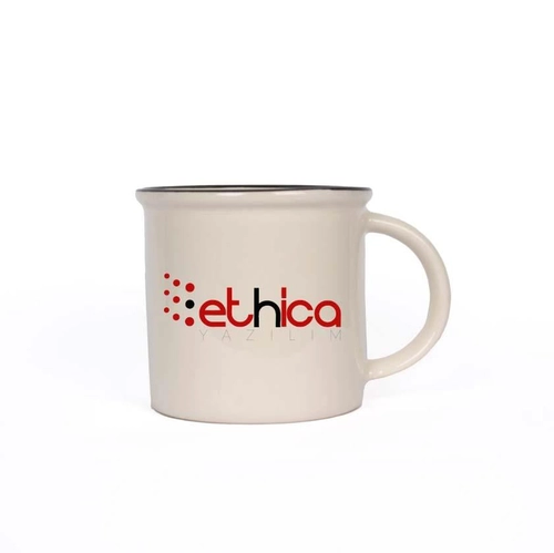 Siyah Çizgili Seramik Star Kupa